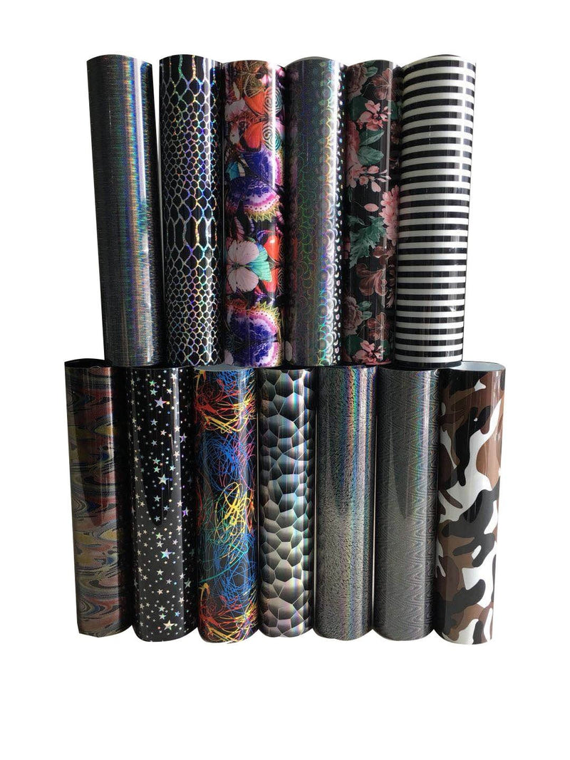 Animal print heat transfer vinyl 12 inch by 1 yard roll in leopard, tiger and snake prints