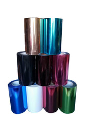 Metallic foil heat transfer vinyl 12 inch by 2 feet with mirror-like shine for apparel