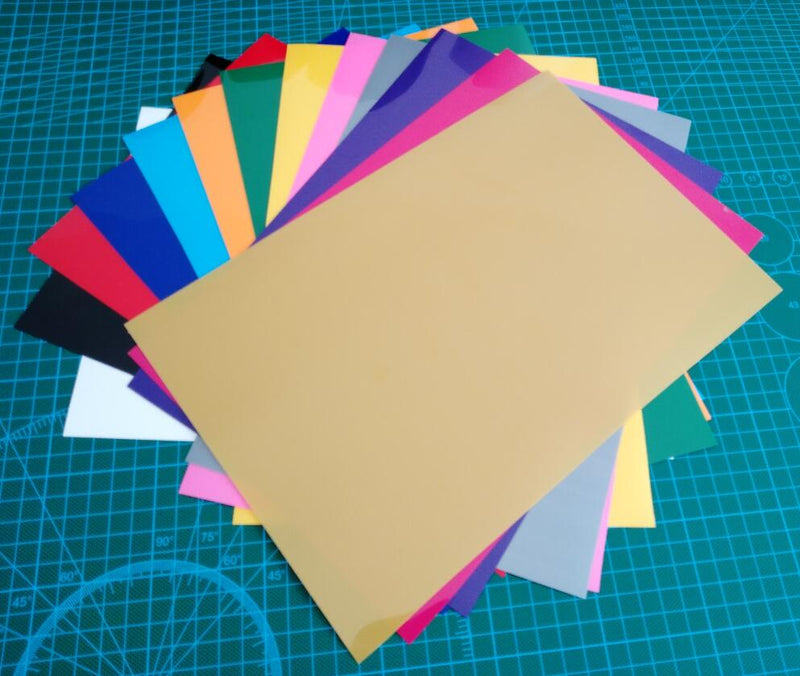 Bundle of 13 heat transfer vinyl sheets, each 12 x 12 inches, in assorted colors for Cricut