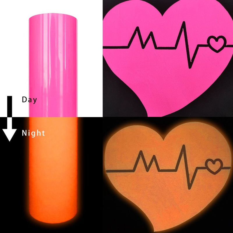 3D puff glow in the dark heat transfer vinyl with raised texture that glows after charging in light