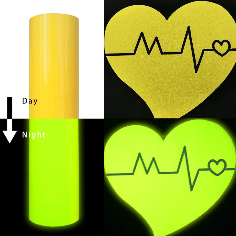 3D puff glow in the dark heat transfer vinyl with raised texture that glows after charging in light