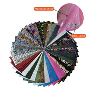 Patterned heat transfer vinyl with printed multi-color designs for Cricut and Silhouette