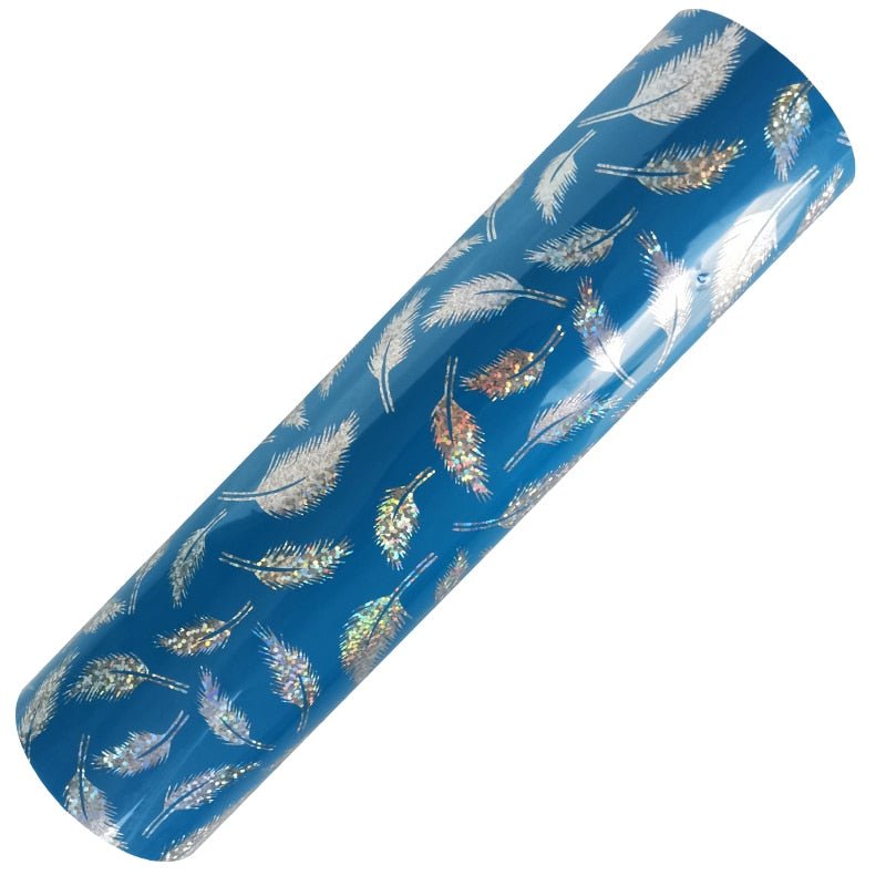 Patterned heat transfer vinyl with printed multi-color designs for Cricut and Silhouette