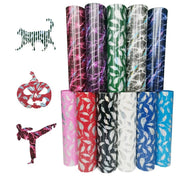 Patterned heat transfer vinyl with printed multi-color designs for Cricut and Silhouette