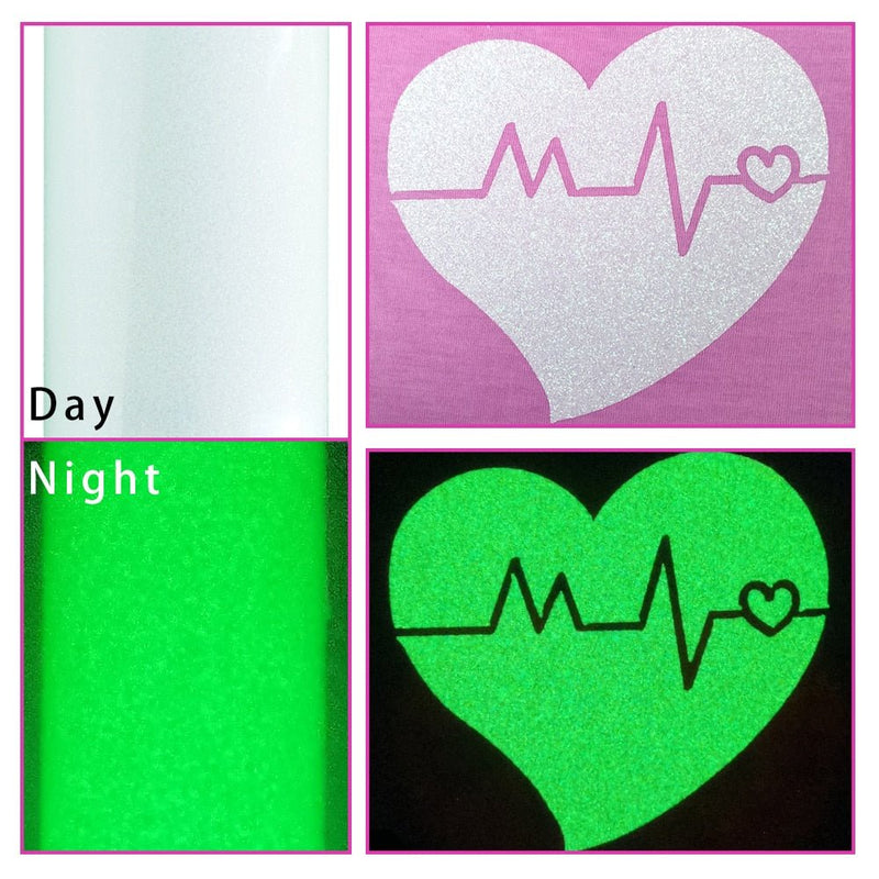 Glitter Glow in the dark Heat Transfer Vinyl - HeatTransferStore