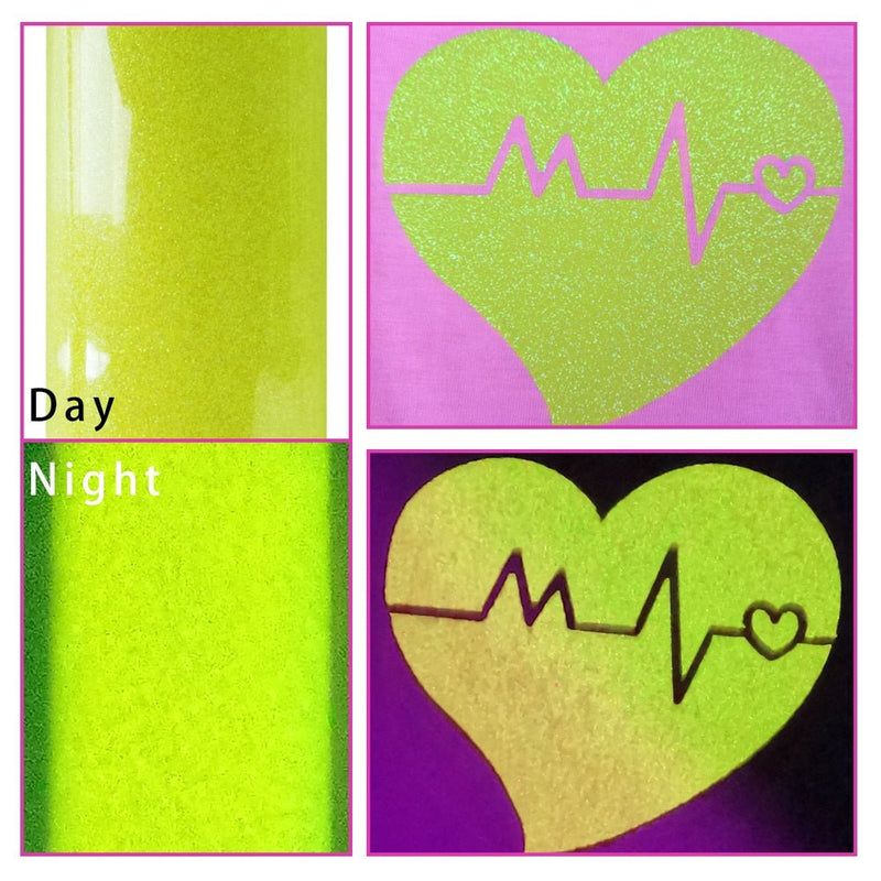Glitter Glow in the dark Heat Transfer Vinyl - HeatTransferStore
