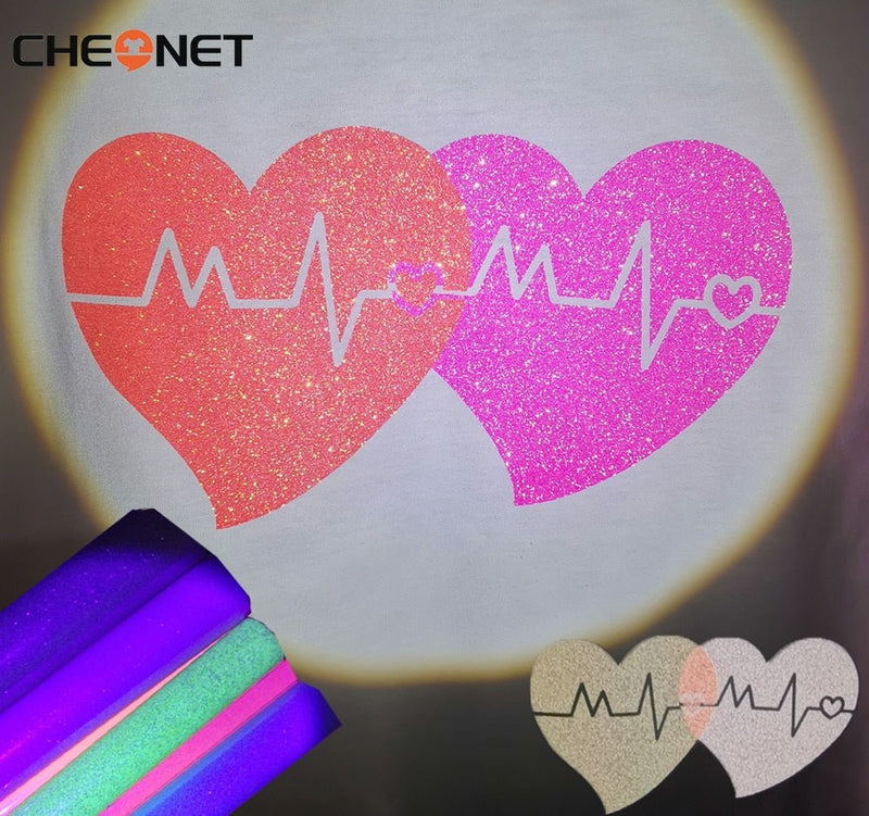 Glitter Glow in the dark Heat Transfer Vinyl - HeatTransferStore