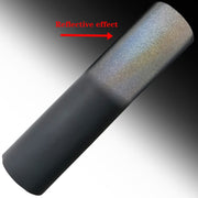 Reflective colorful heat transfer vinyl that appears colored in daylight and flares bright under direct light