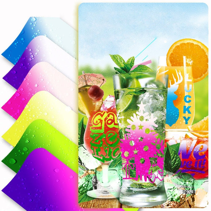 Cold and hot color changing self-adhesive permanent vinyl that shifts shade with temperature, for tumblers and mugs