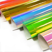 Holographic self-adhesive permanent vinyl with rainbow mirror shine for tumblers and decals