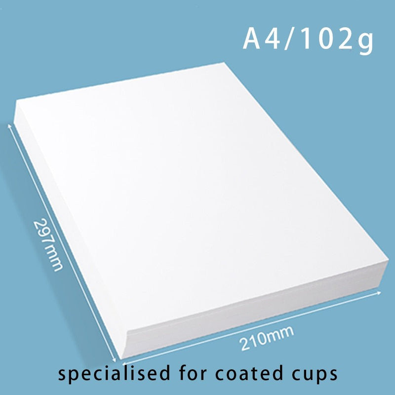 Sublimation transfer paper sheets for printing full-color designs onto polyester and poly-coated blanks