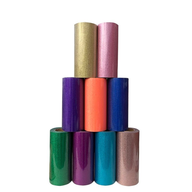 Wholesale glitter heat transfer vinyl 12 inch by 83 foot production roll with dense sparkle finish
